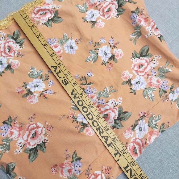 No Comment Floral Wrap Top Sz L Lace Trim Tie Y2K Cottagecore Coquette Romantic - Picture 14 of 14